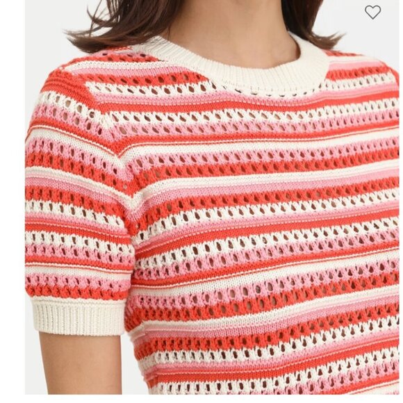 Daphnea Paris Crochet Top M/L Knit Short Sleeves Cottagecore - Picture 6 of 7